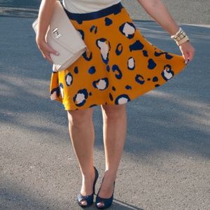 Leopard Yellow and Blue Skirt